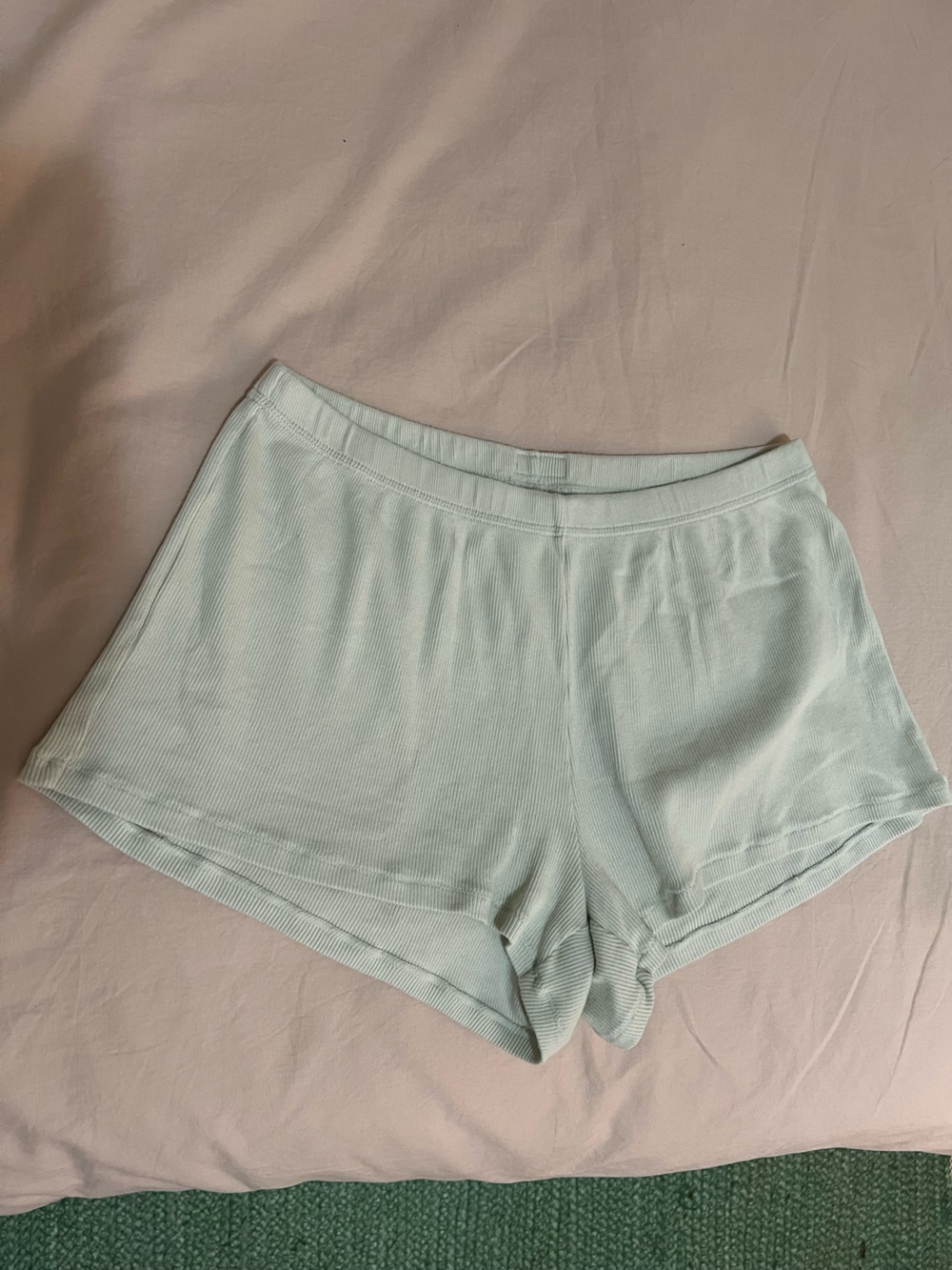 Skims cotton Ribbed Sleep Shorts size small - Mint